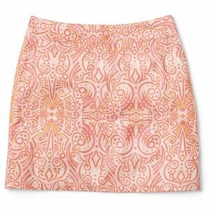 Adidas Womens Orange White Geometric CumaCool Athletic Skirt Size 4